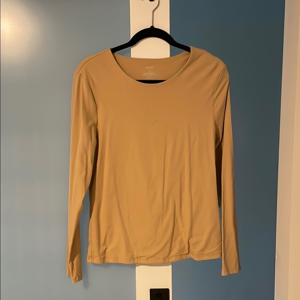 Nuuds Tan Fitted Long Sleeve Blouse